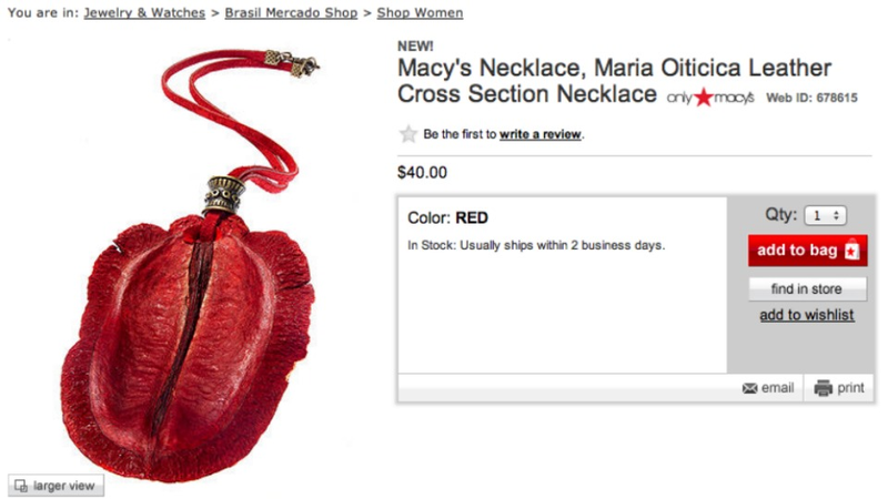 Illustration for article titled And Here Is A Macy's Necklace That Resembles An Inflamed Vulva